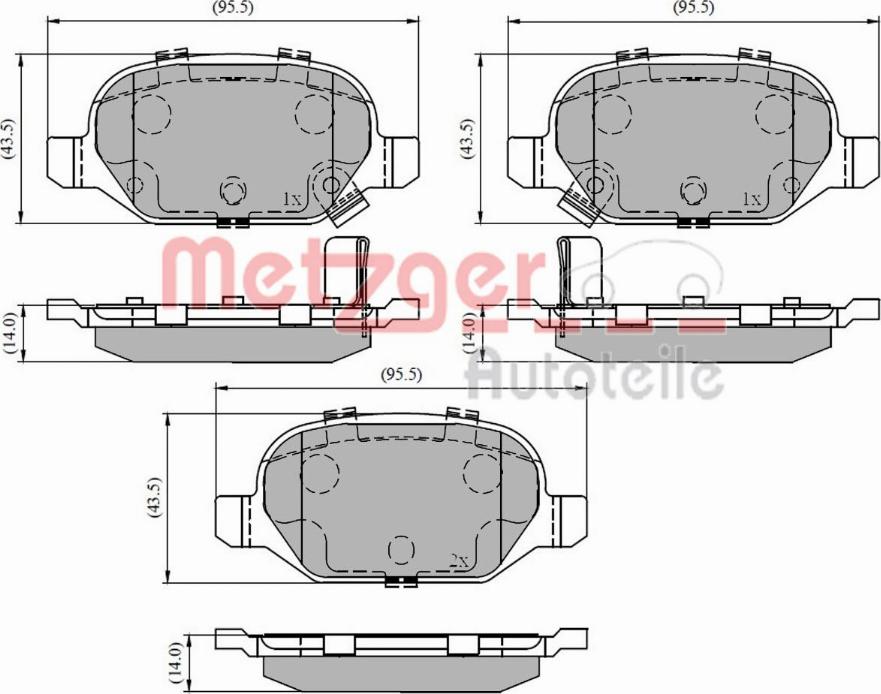 Metzger 1170818 - Bromsbeläggssats, skivbroms xdelar.se