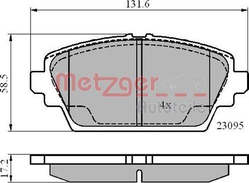 Metzger 1170870 - Bromsbeläggssats, skivbroms xdelar.se