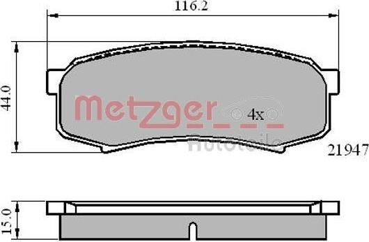 Metzger 1170871 - Bromsbeläggssats, skivbroms xdelar.se