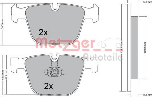 Metzger 1170356 - Bromsbeläggssats, skivbroms xdelar.se