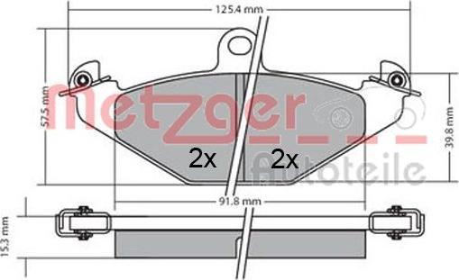 Metzger 1170362 - Bromsbeläggssats, skivbroms xdelar.se