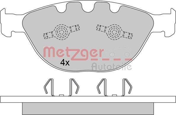 Metzger 1170380 - Bromsbeläggssats, skivbroms xdelar.se