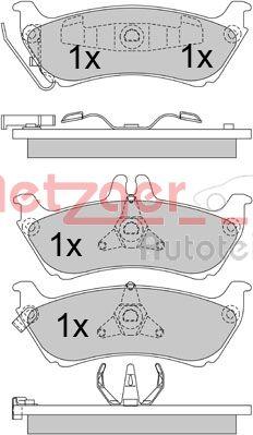 Metzger 1170339 - Bromsbeläggssats, skivbroms xdelar.se