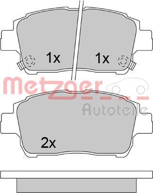 Metzger 1170322 - Bromsbeläggssats, skivbroms xdelar.se