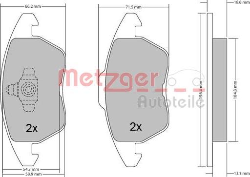 Metzger 1170211 - Bromsbeläggssats, skivbroms xdelar.se