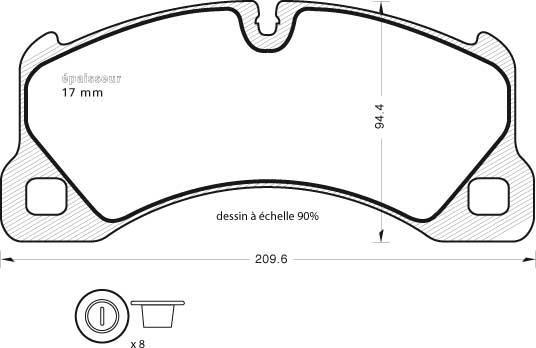 Porsche 95B698151AD - Bromsbeläggssats, skivbroms xdelar.se