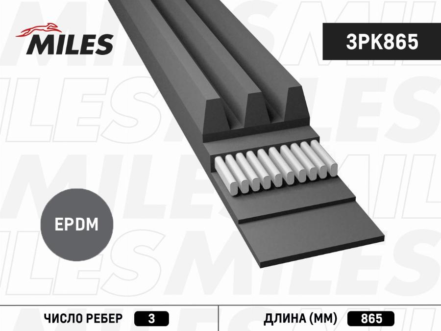 Miles 3PK865 - Flerspårsrem xdelar.se