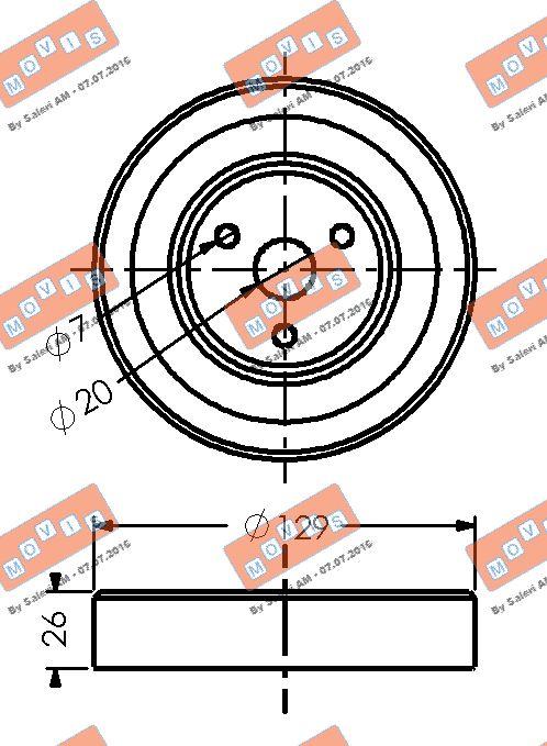 MOVIS AST3407 - Remskiva, vattenpump xdelar.se