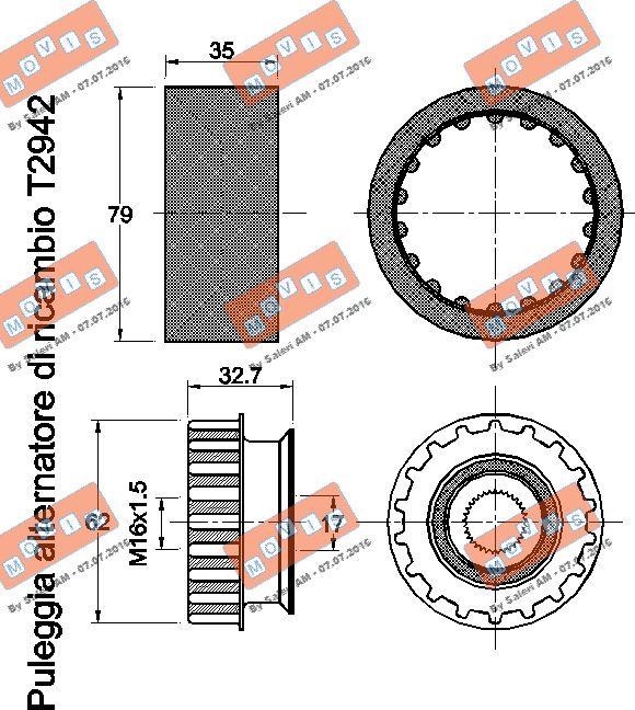 MOVIS AST2942C - Remskiva, generator xdelar.se