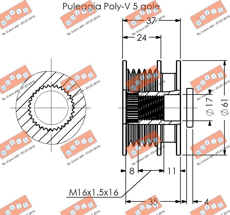 MOVIS AST2719M - Remskiva, generator xdelar.se