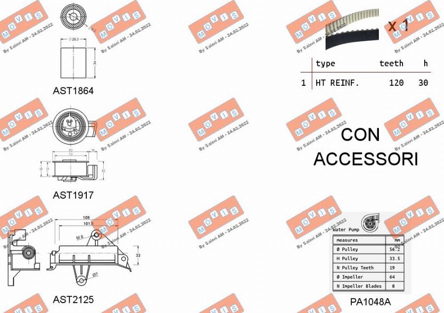 MOVIS ASTK0941PA - Vattenpump + kuggremssats xdelar.se