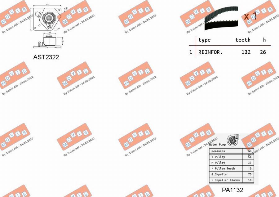 MOVIS ASTK0916PA - Vattenpump + kuggremssats xdelar.se