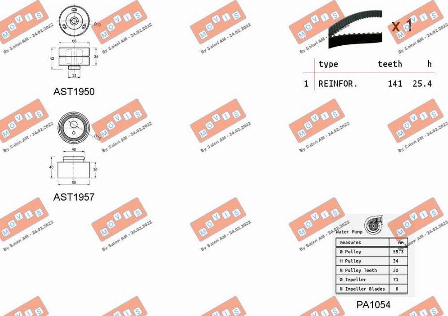 MOVIS ASTK0937PA - Vattenpump + kuggremssats xdelar.se