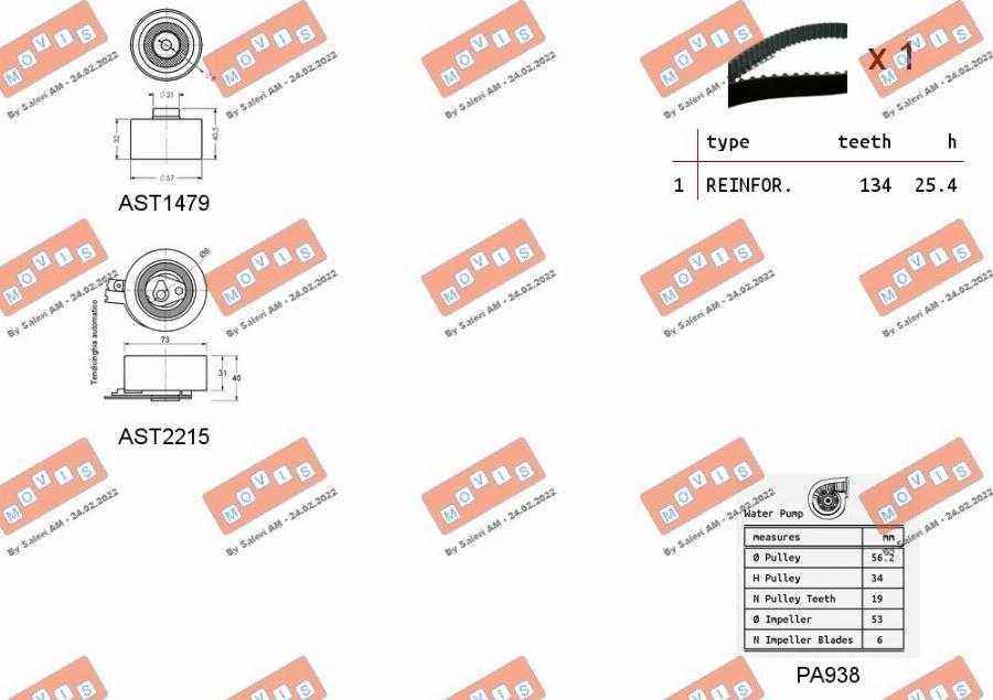 MOVIS ASTK0923PA - Vattenpump + kuggremssats xdelar.se