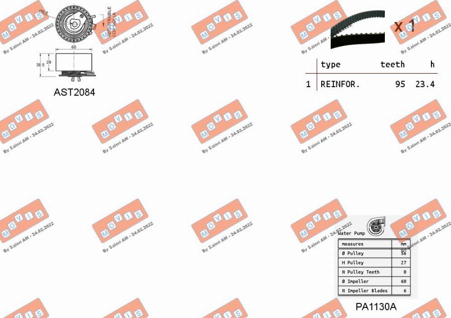 MOVIS ASTK0922PA - Vattenpump + kuggremssats xdelar.se