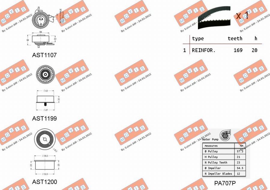 MOVIS ASTK0810PA - Vattenpump + kuggremssats xdelar.se