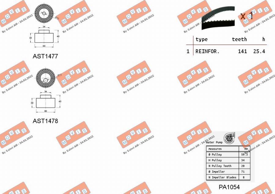 MOVIS ASTK0827PA - Vattenpump + kuggremssats xdelar.se