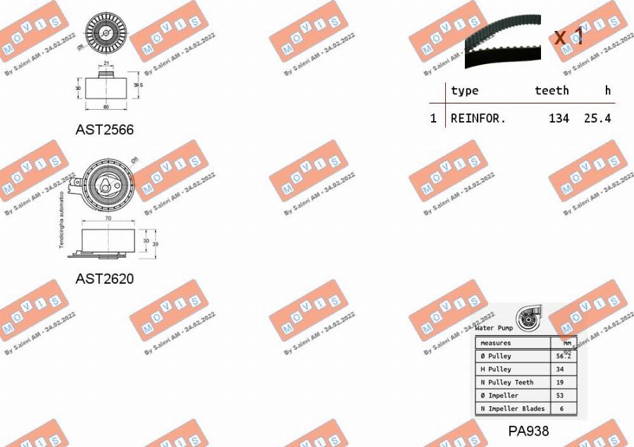 MOVIS ASTK1079PA - Vattenpump + kuggremssats xdelar.se