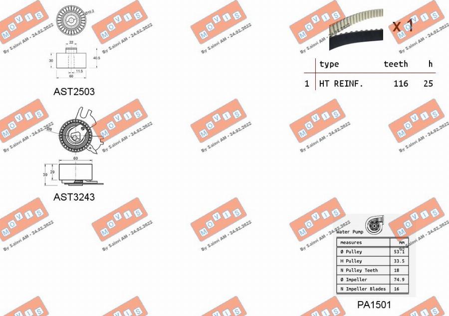 MOVIS ASTK1157PA - Vattenpump + kuggremssats xdelar.se