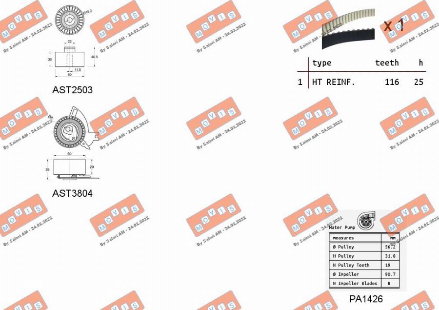 MOVIS ASTK1217PA - Vattenpump + kuggremssats xdelar.se