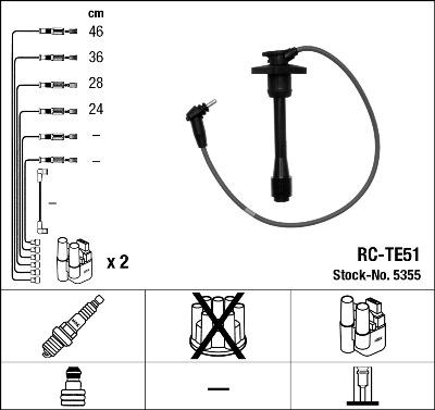 NGK 5355 - Tändkabelsats xdelar.se