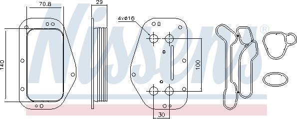 Nissens 90741 - Oljekylare, motor xdelar.se