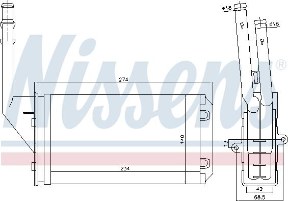 Nissens 71143 - Värmeväxlare, kupévärmare xdelar.se