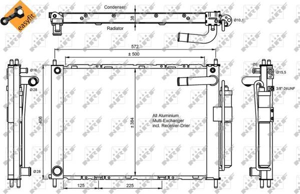 NRF 350055 - Kondensor, klimatanläggning xdelar.se