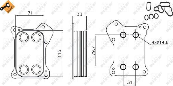 NRF 31167 - Oljekylare, motor xdelar.se