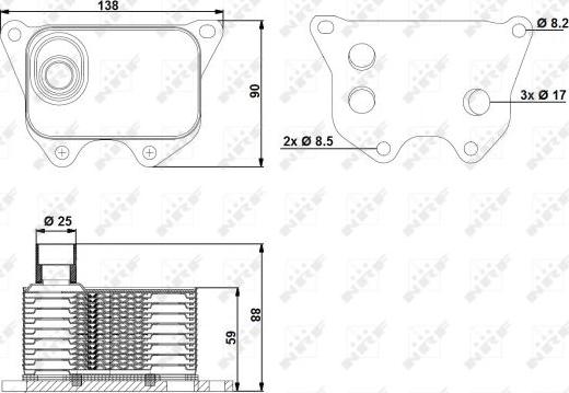 NRF 31173 - Oljekylare, motor xdelar.se