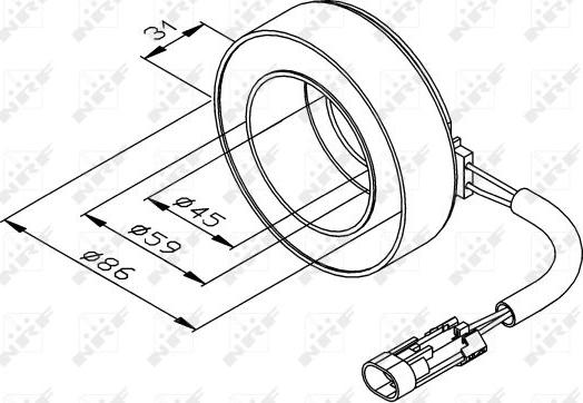 NRF 38475 - Spole, magnetkoppling, kompressor xdelar.se