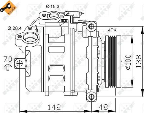 NRF 32433 - Kompressor, klimatanläggning xdelar.se