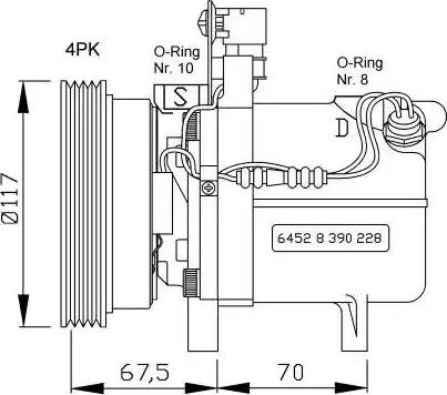 NRF 32055G - Kompressor, klimatanläggning xdelar.se