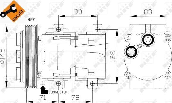 NRF 32085 - Kompressor, klimatanläggning xdelar.se