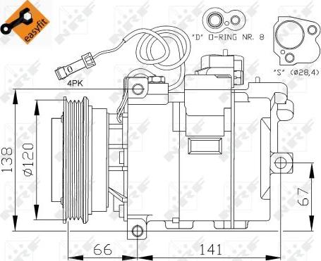 NRF 32104 - Kompressor, klimatanläggning xdelar.se