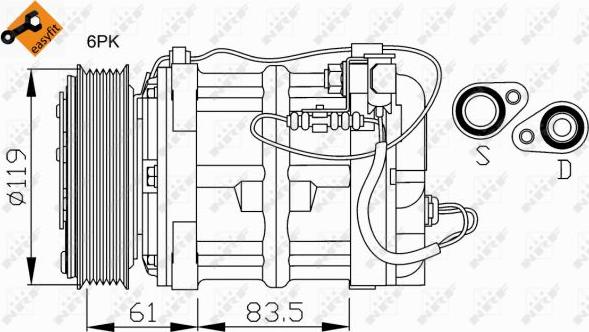 NRF 32108 - Kompressor, klimatanläggning xdelar.se