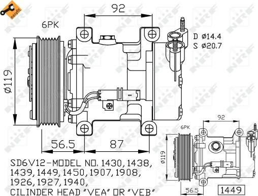 NRF 32227 - Kompressor, klimatanläggning xdelar.se