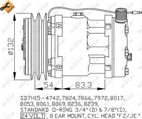 NRF 32769 - Kompressor, klimatanläggning xdelar.se