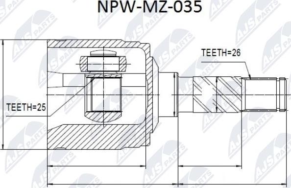 NTY NPW-MZ-035 - Ledsats, drivaxel xdelar.se