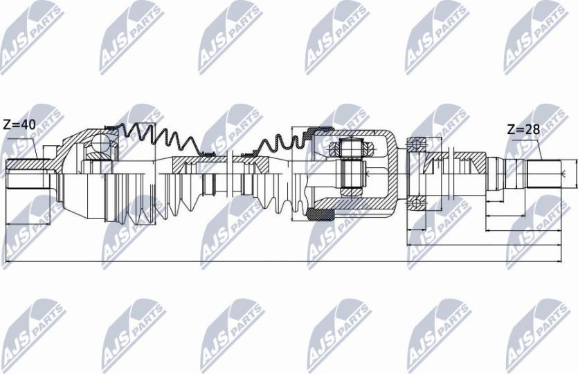 NTY NPW-VV-044 - Drivaxel xdelar.se