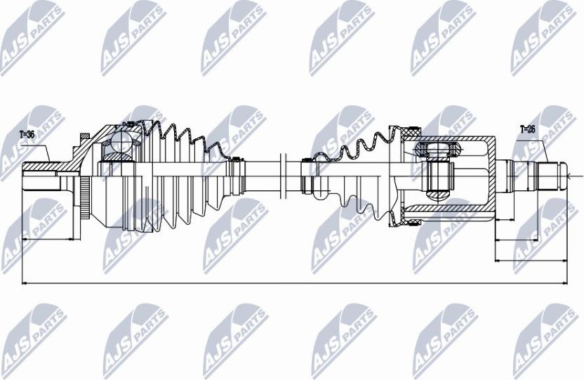 NTY NPW-VV-045 - Drivaxel xdelar.se