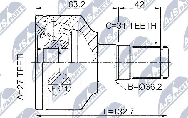 NTY NPW-VV-014 - Ledsats, drivaxel xdelar.se