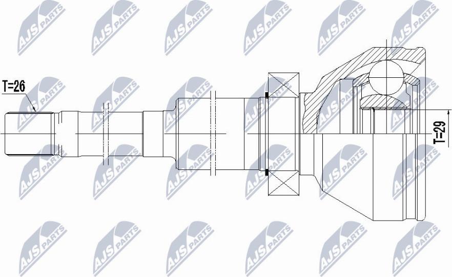 NTY NPW-VV-072 - Ledsats, drivaxel xdelar.se