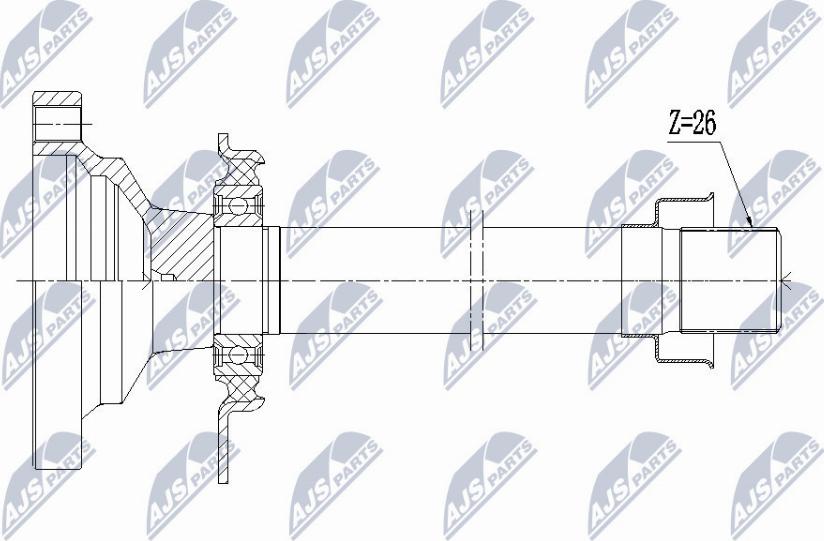 NTY NPW-VW-004R1 - Stickaxel, differential xdelar.se