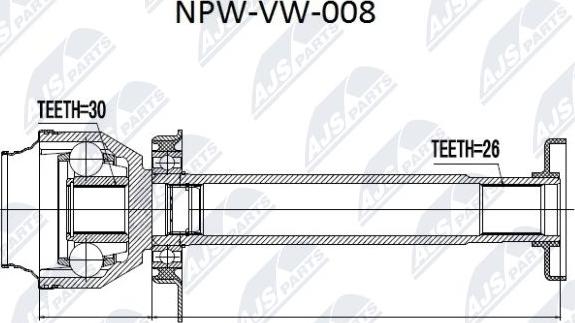 NTY NPW-VW-008 - Ledsats, drivaxel xdelar.se