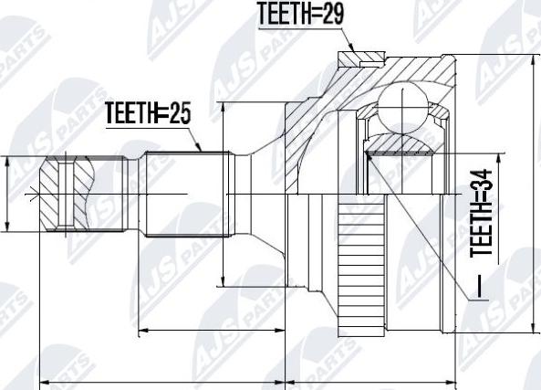 NTY NPZ-CT-008 - Ledsats, drivaxel xdelar.se