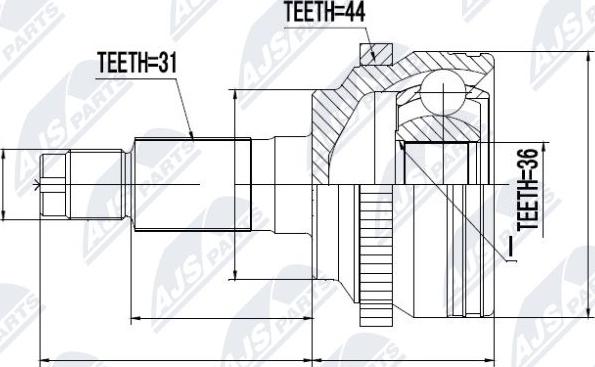 NTY NPZ-MZ-053 - Ledsats, drivaxel xdelar.se