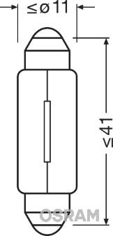 Osram 6411-02B - Glödlampa, innerbelysning xdelar.se