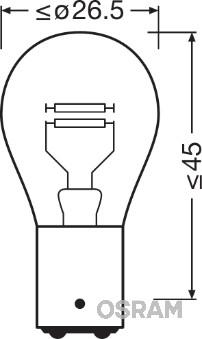 Osram 7225 - Glödlampa, broms / bakljus xdelar.se