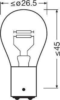 Osram 7225-2BL - Glödlampa, broms / bakljus xdelar.se